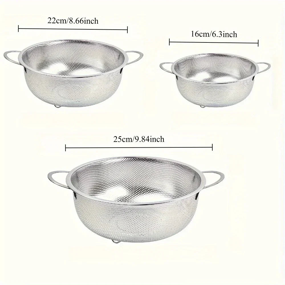Stainless Steel Fine Mesh Strainer Set