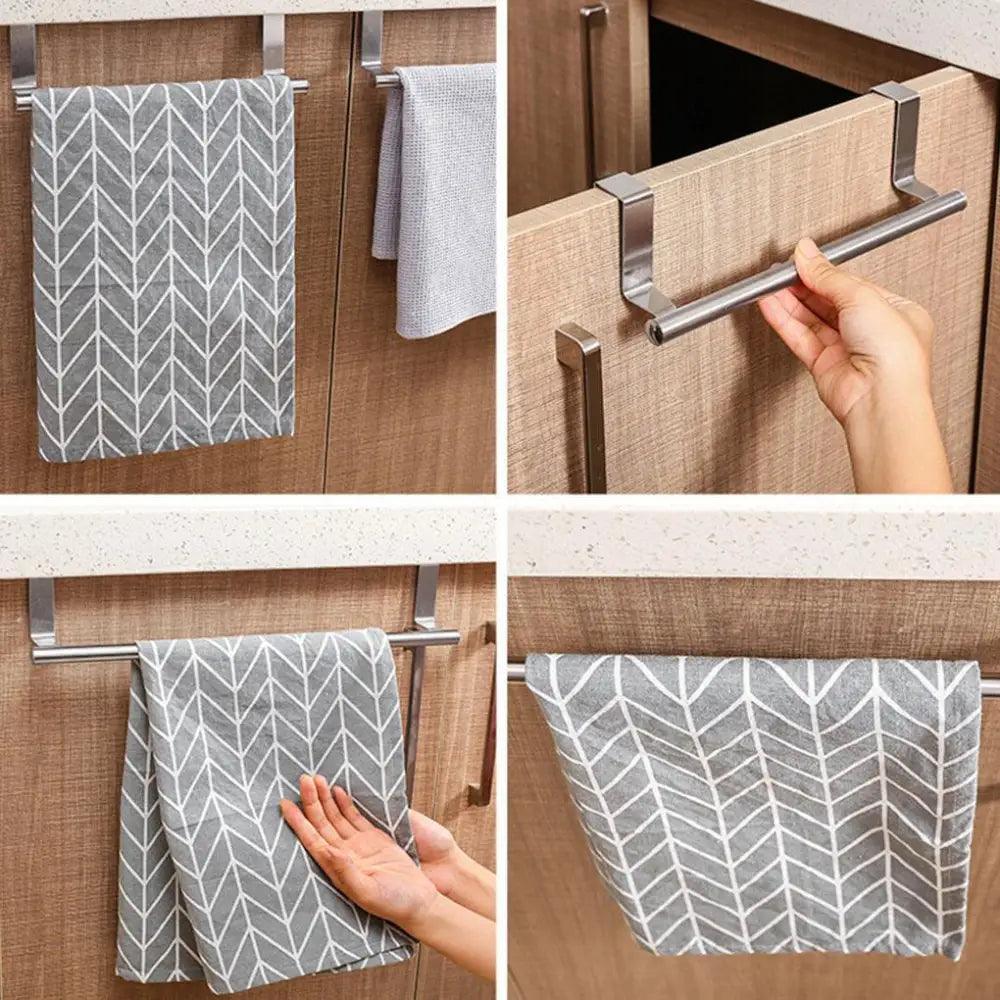 Over-the-Door Stainless Steel Towel Bar
